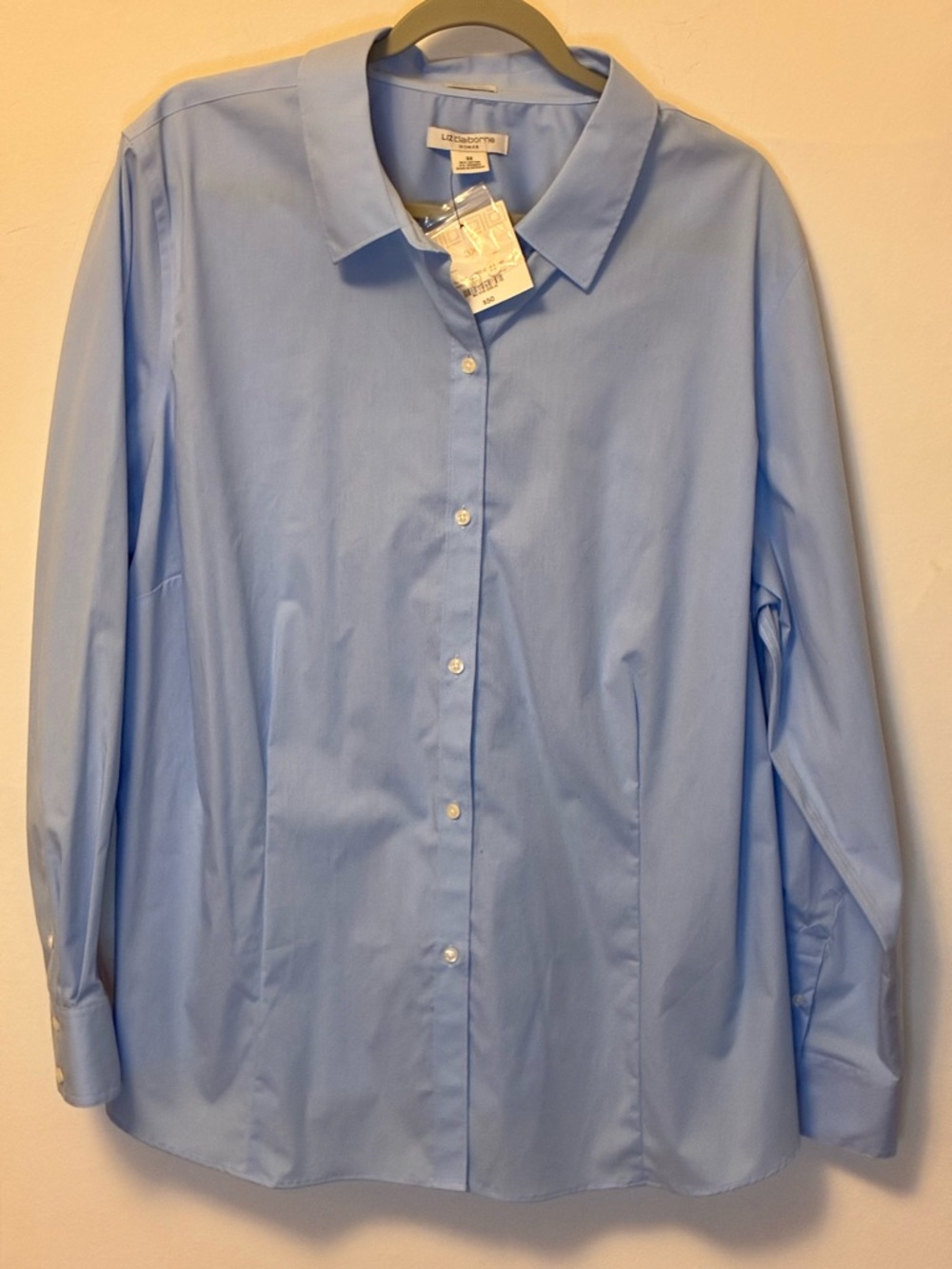 NWT LIz Claiborne Sky Blue Button-Up Dress Shirt 3X